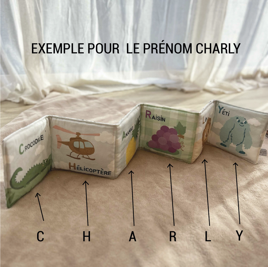Livre d’éveil personnalisé éventail- prénom