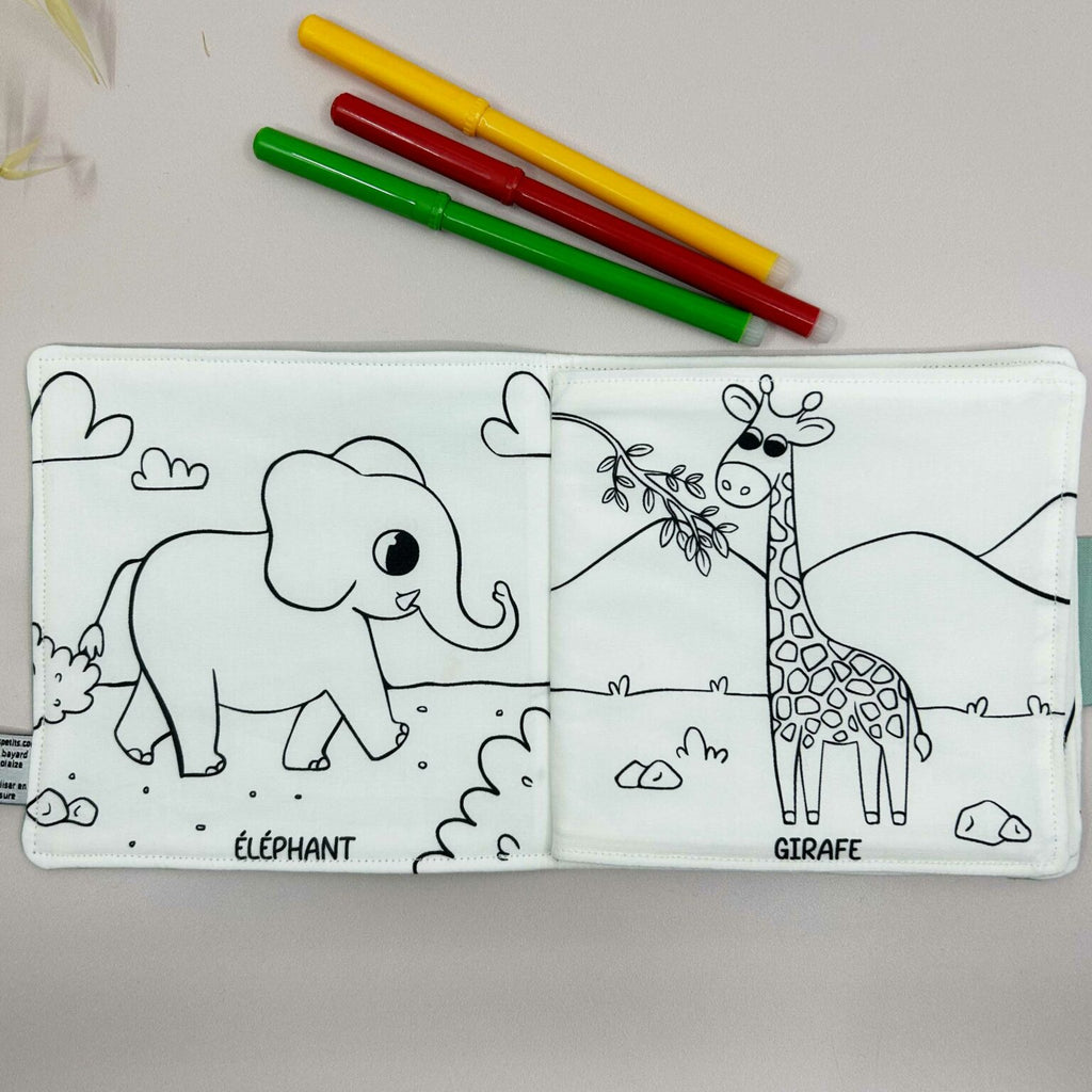 Livre de coloriage lavable - Animaux de la jungle