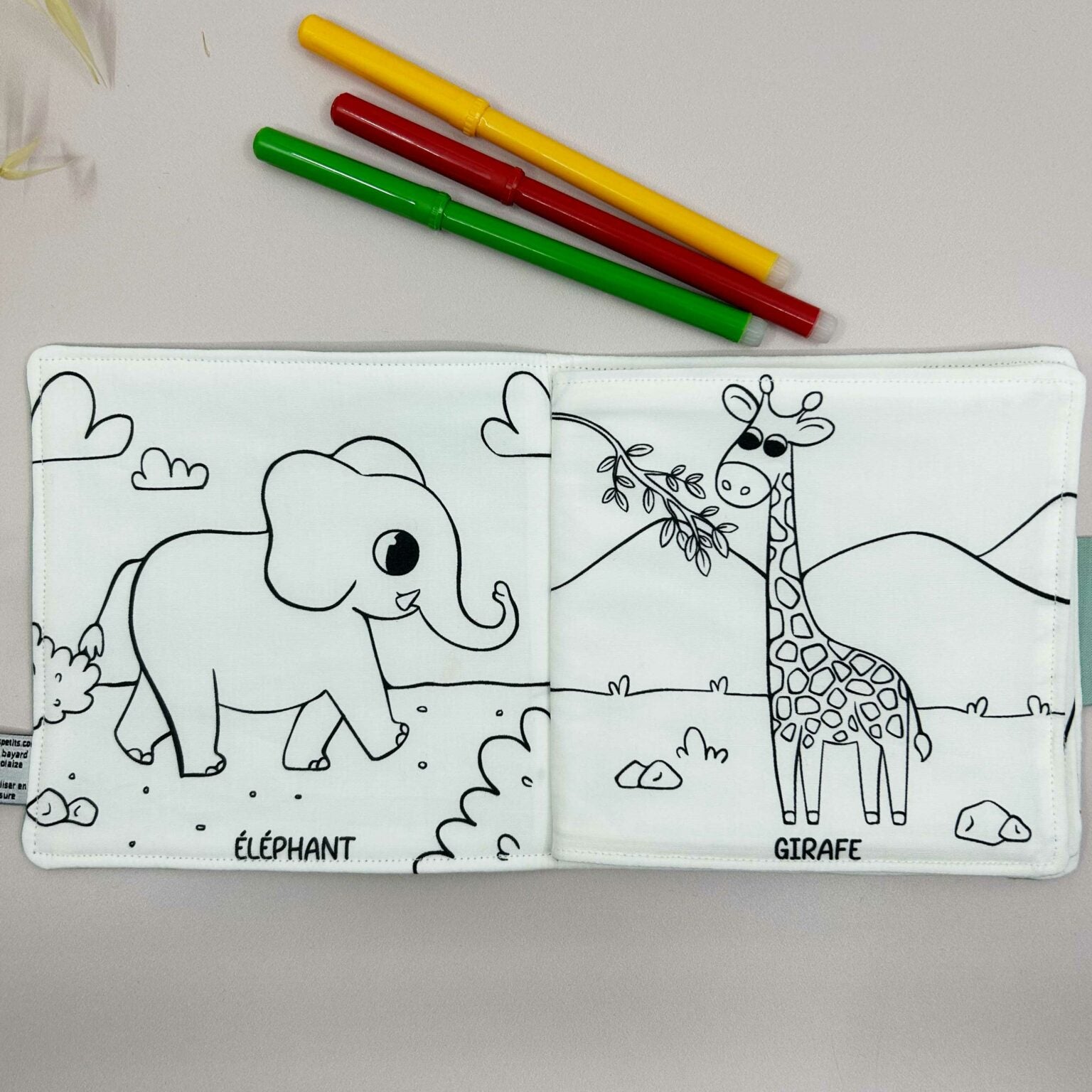 Livre de coloriage lavable - Animaux de la jungle