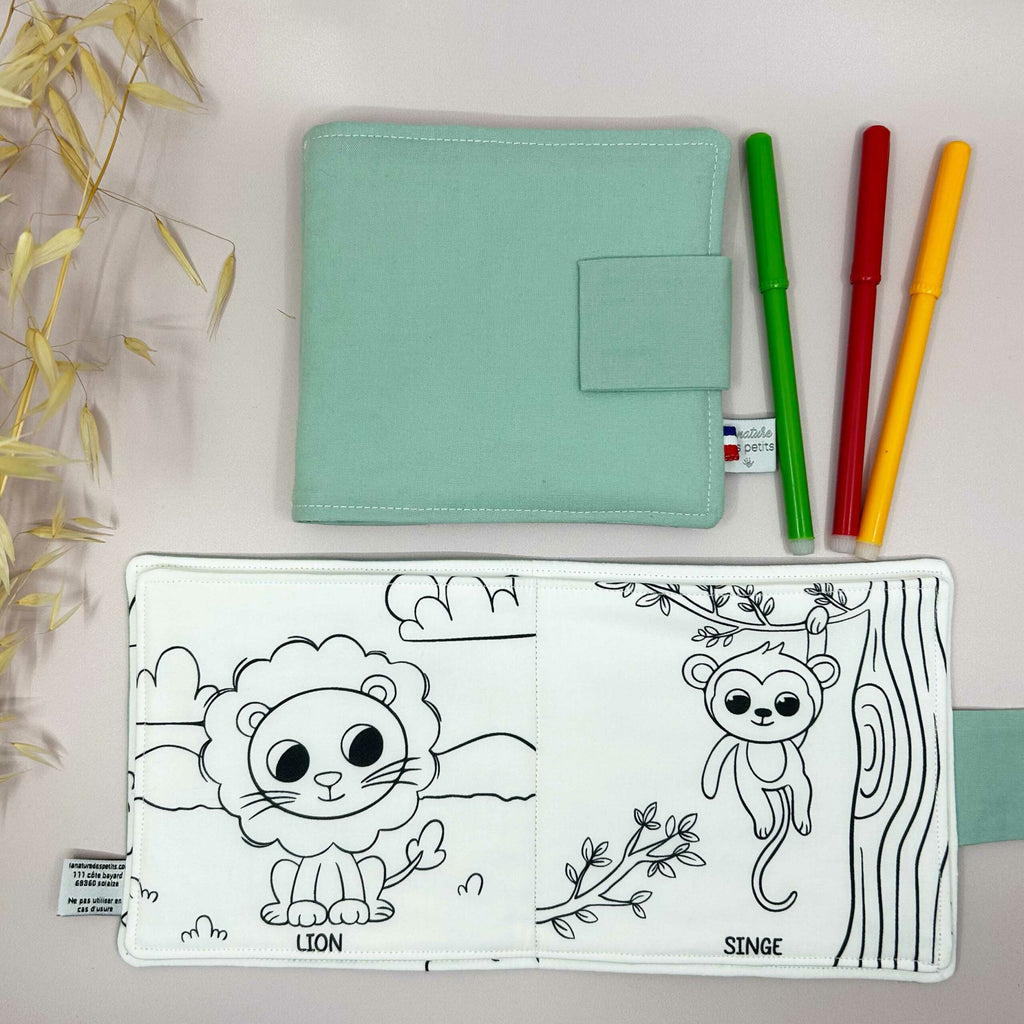 Livre de coloriage lavable - Animaux de la jungle