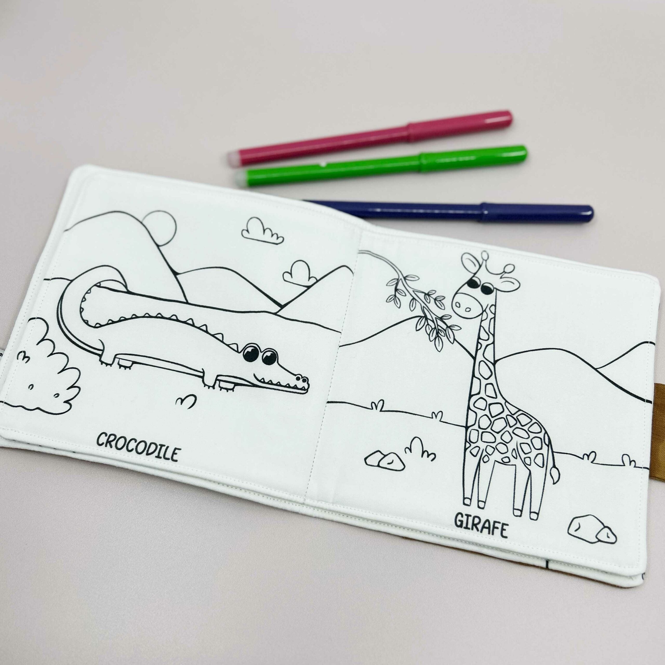 Livre de coloriage lavable - Animaux de la jungle