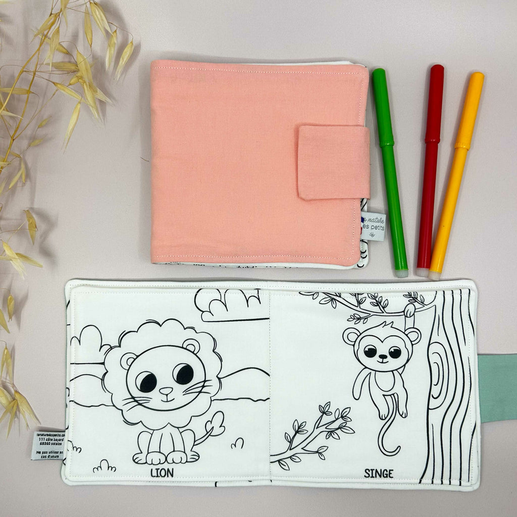 Livre de coloriage lavable - Animaux de la jungle
