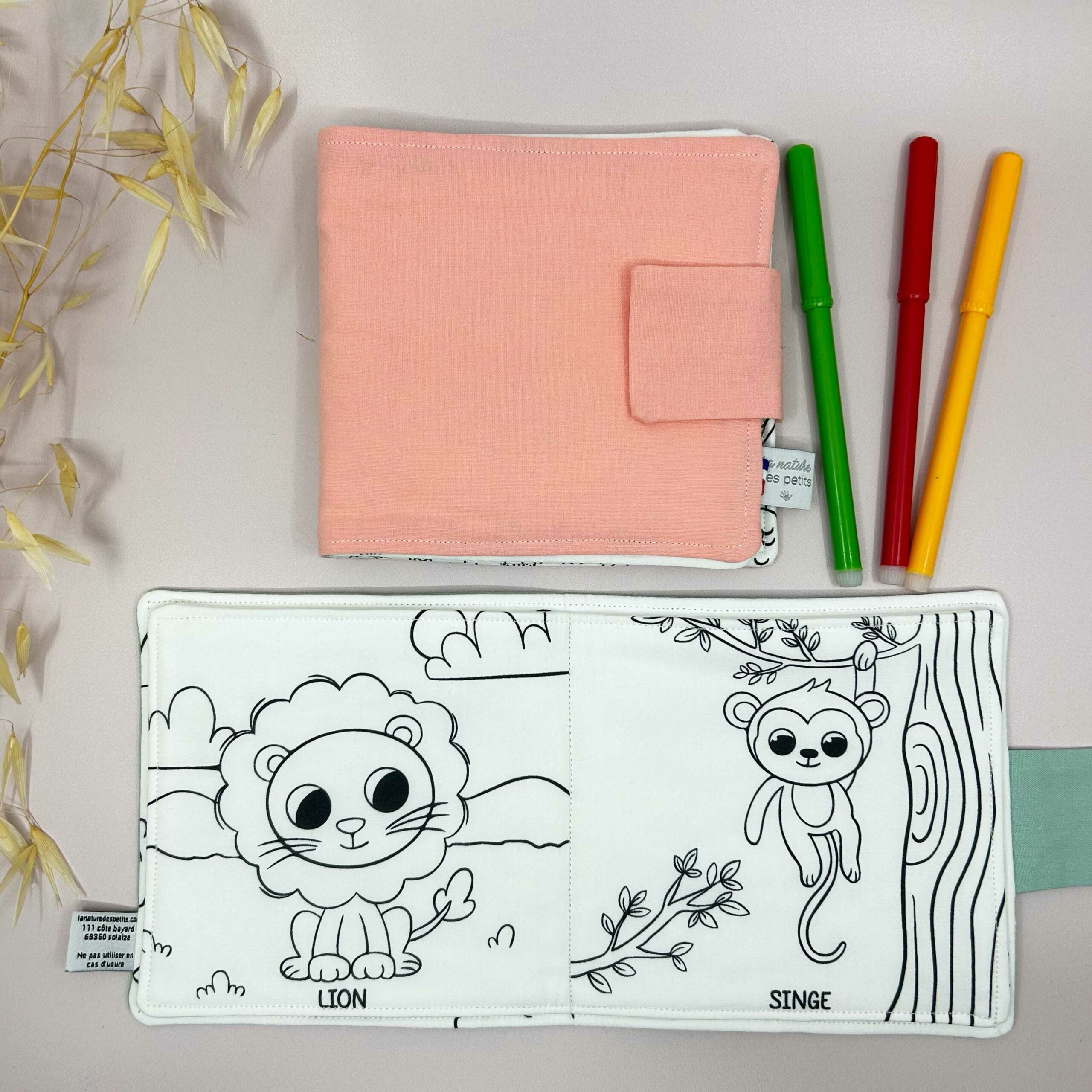 Livre de coloriage lavable - Animaux de la jungle
