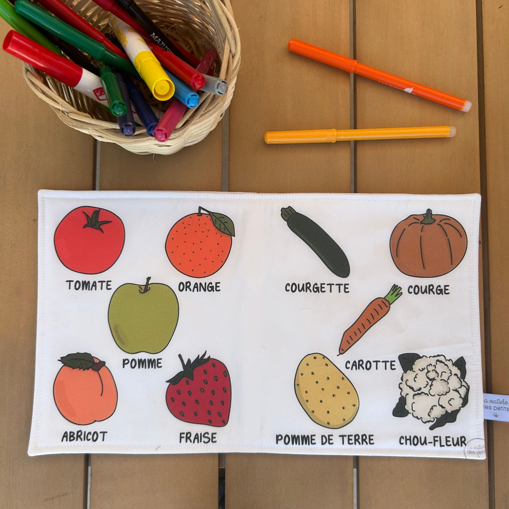 Page mallette d'activités évolutive - Imagier fruits et légumes