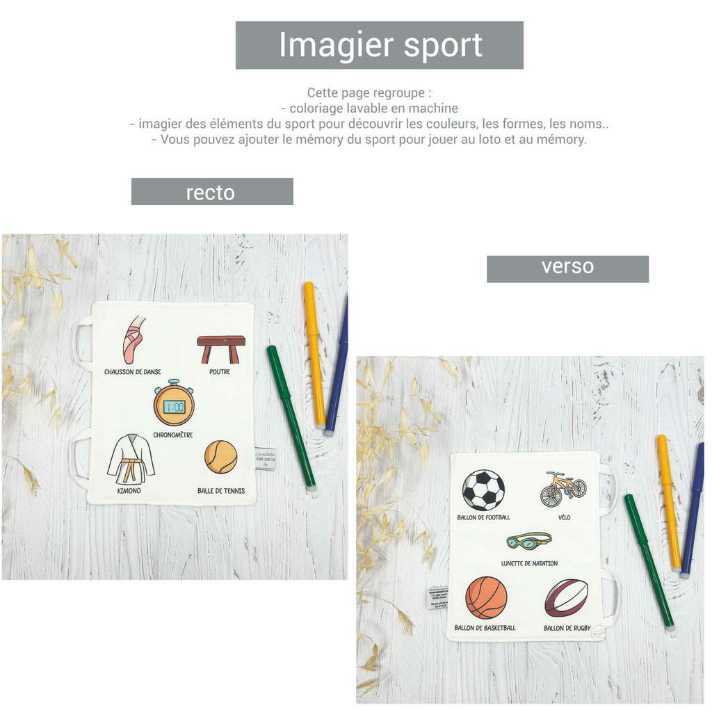 Page mallette d'activités évolutive - Imagier sport