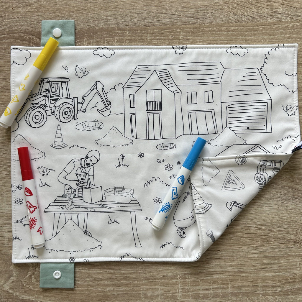 Set de table à colorier lavable recto/verso – Petit bricoleur