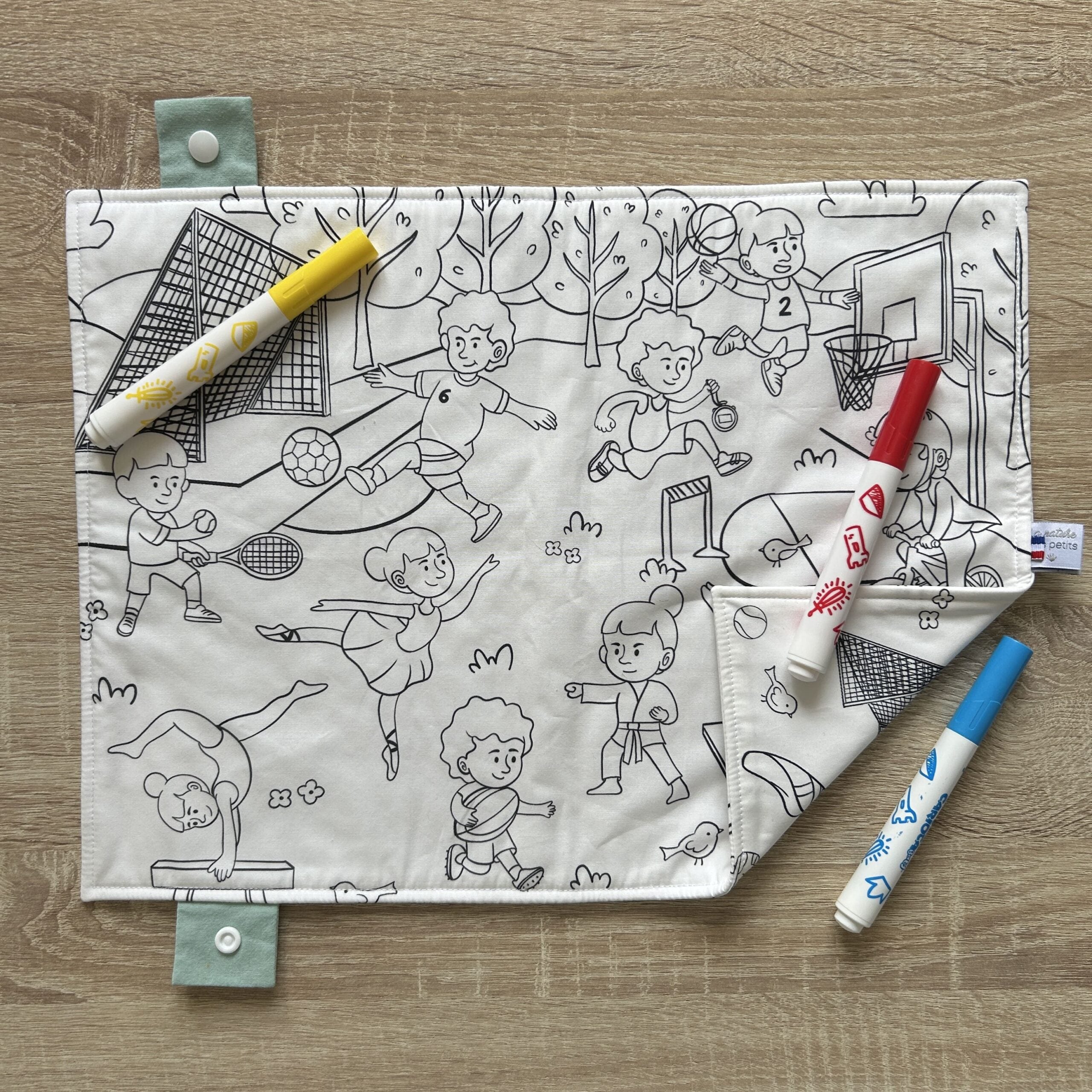 Set de table à colorier lavable recto/verso – Petit champion