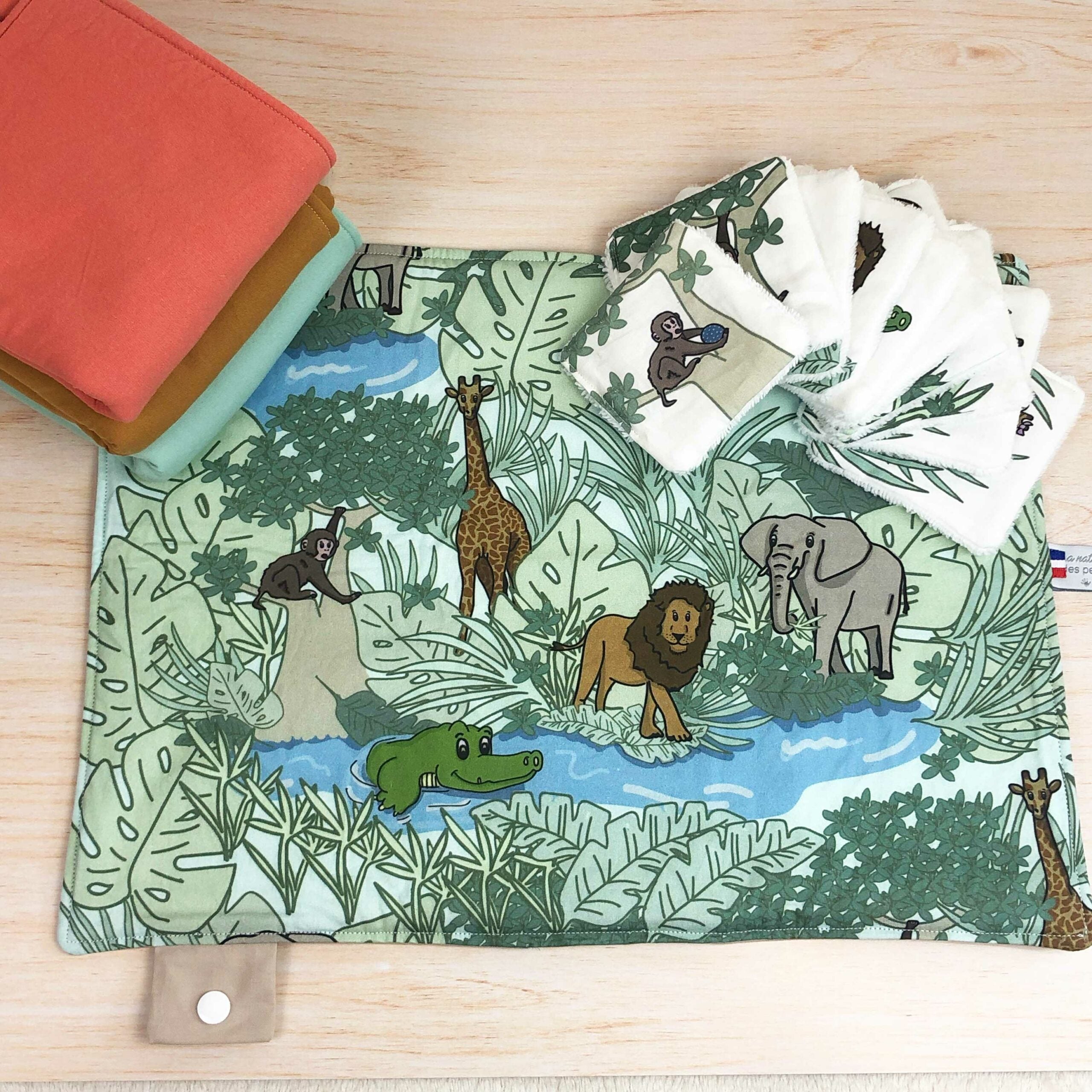 Set de table à colorier lavable recto/verso – loto jungle/coloriage jungle