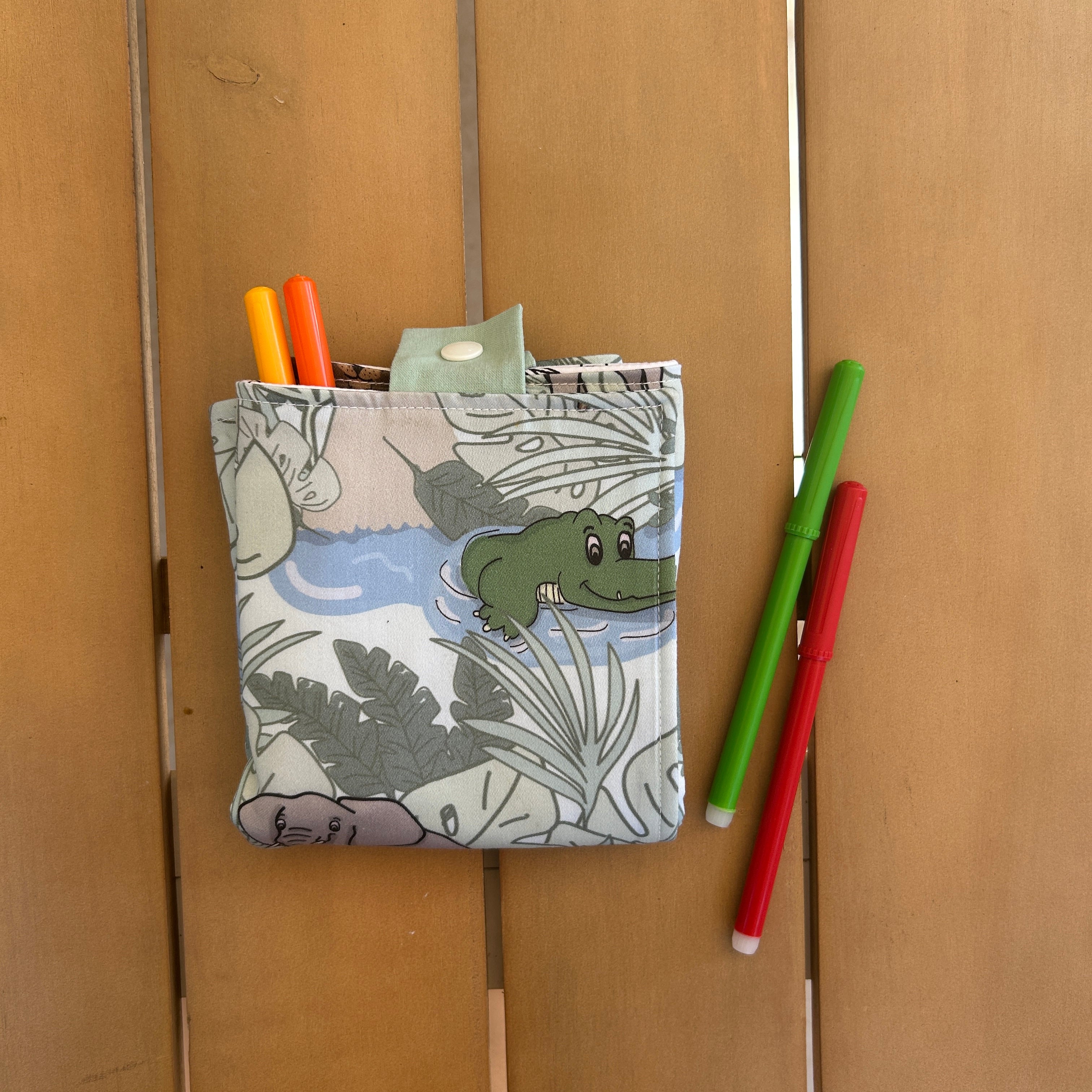 Set de table à colorier lavable recto/verso – loto jungle/coloriage jungle