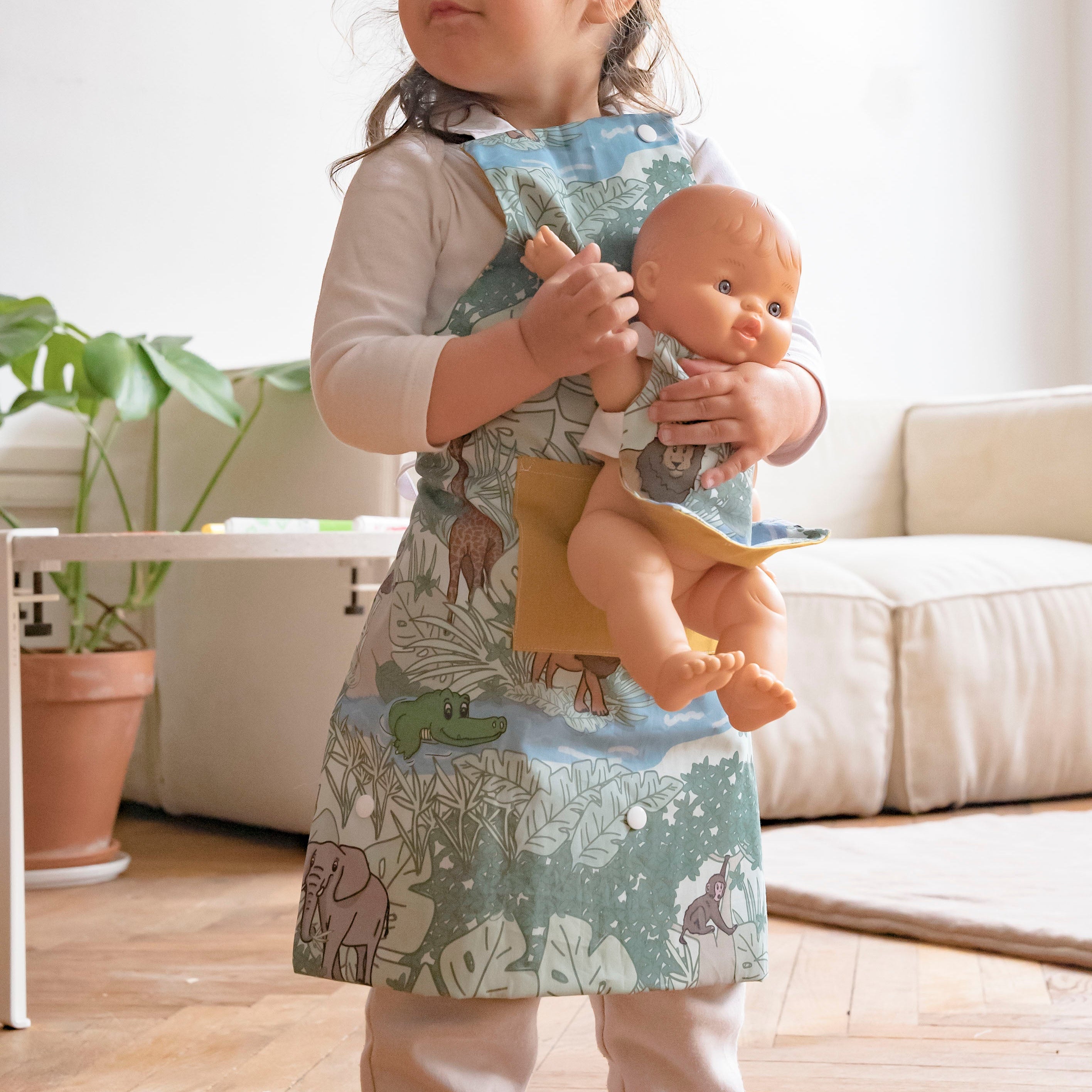 Tablier enfant – Jungle/moutarde