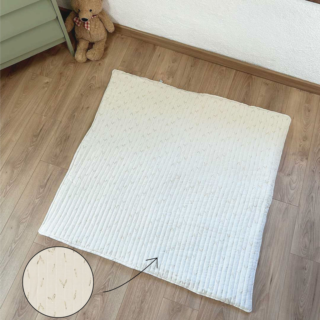 Tapis de jeu nomade et évolutif -Ecru doré