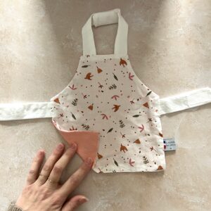 Tablier de poupée - Forêt rose/pêche