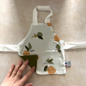 Tablier de poupée - Fruits/vert