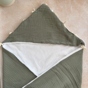 Cape de bain bébé évolutive -  VERT OLIVE